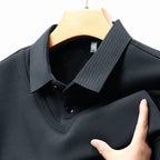 Business Casual Men's Winter Clothing Two-piece Striped Sleeve T-shirt