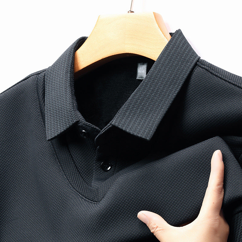 Business Casual Men's Winter Clothing Two-piece Striped Sleeve T-shirt