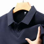 Business Casual Men's Winter Clothing Two-piece Striped Sleeve T-shirt