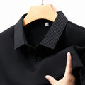 Business Casual Men's Winter Clothing Two-piece Striped Sleeve T-shirt